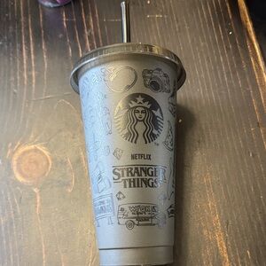 Starbucks Brown Stranger Things Tumbler with Black Straw